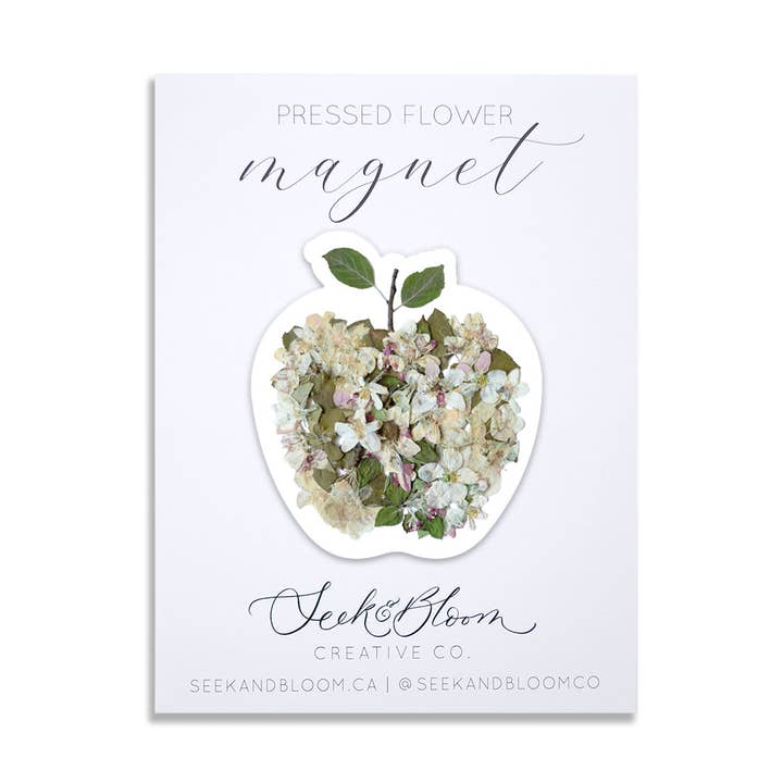 Maçã Prensada Flores de Macieira, Íman de 3" por atacado de Seek & Bloom Creative Co.