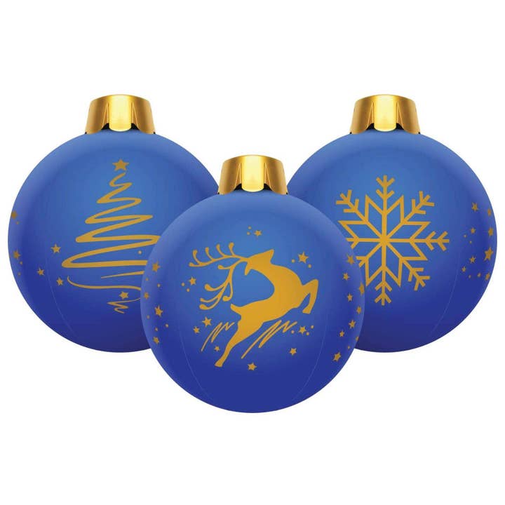 Ornements de vacances gonflables 32" 3 pièces - Bleu pour la vente par Blue Canoe Brands Inc