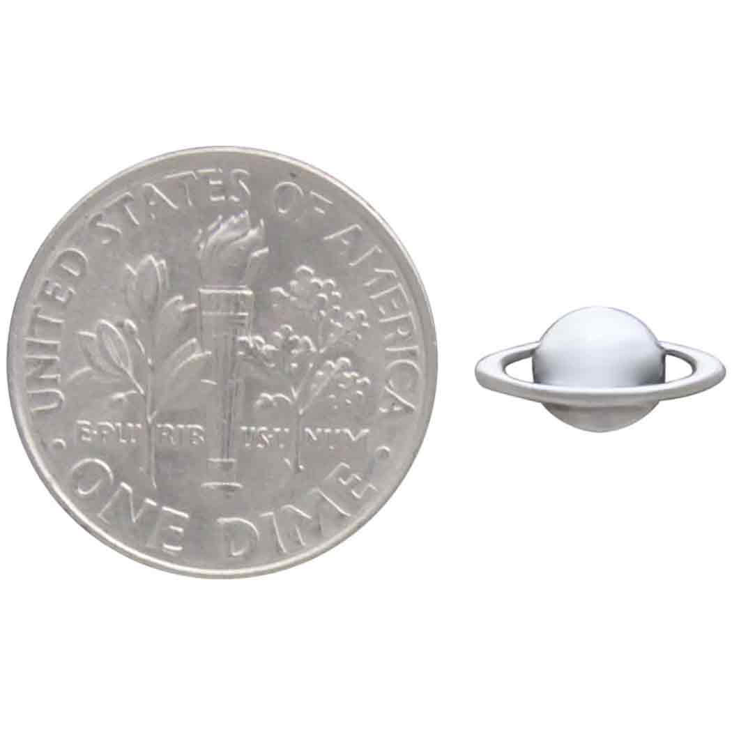 Nina Designs - Wholesale Stud/Post Earrings - Sterling Silver Saturn Post Earrings 5x10mm2