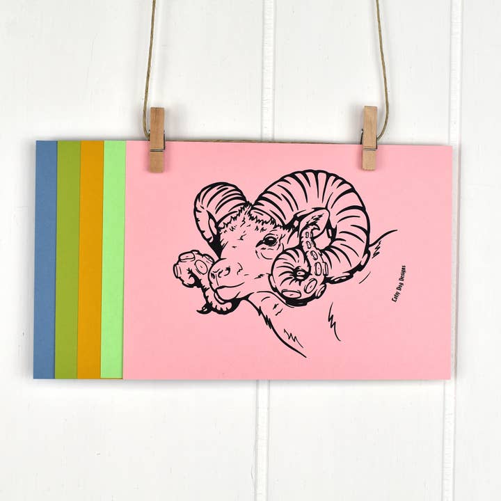 Sheepish Screen Print 5x7 for wholesale by Lofty Dog Designs