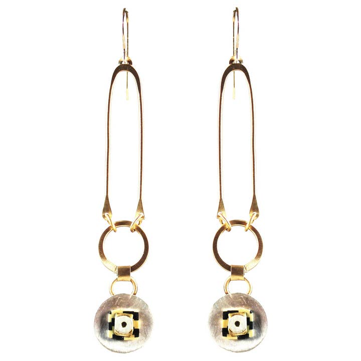 Tapestry Earrings Polymer Clay Sterling and Brass Handmade for wholesale by Whitney Designs Ltd.