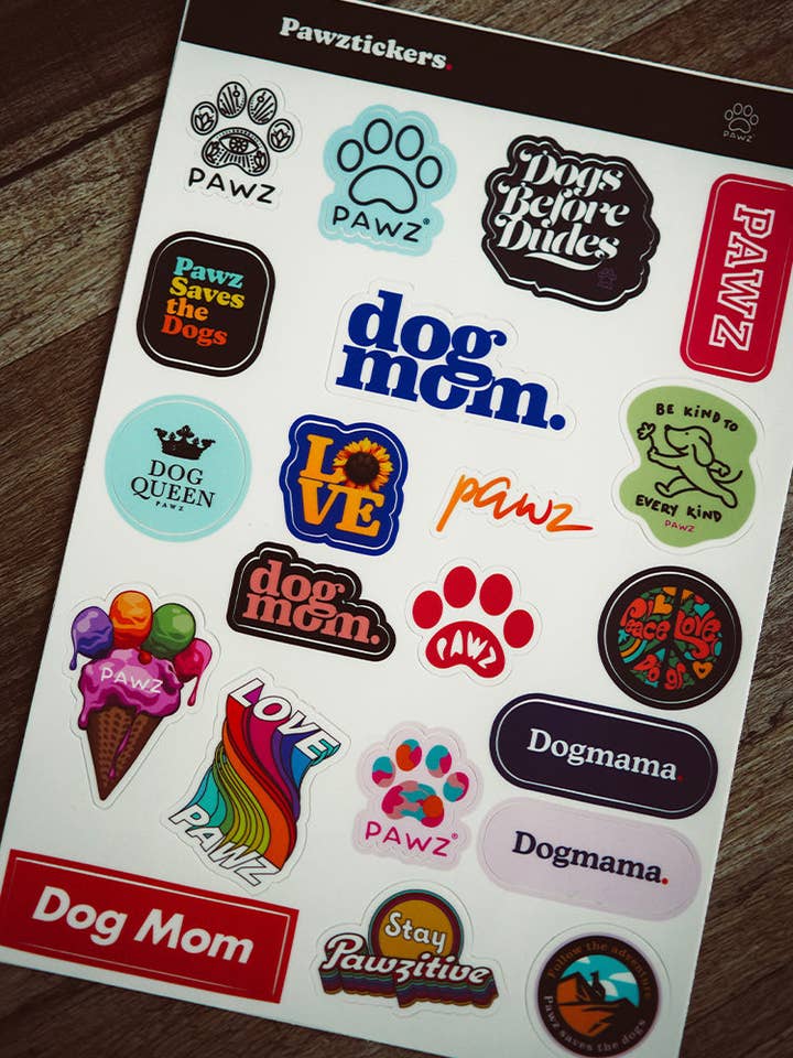 Saves the Dogs Vinyl Sticker Sheet for wholesale by PAWZ
