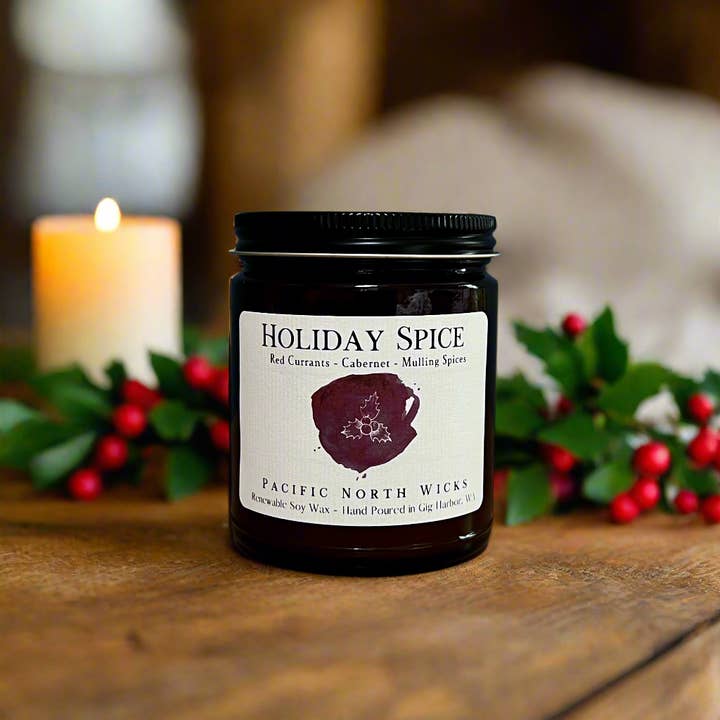 Holiday Spice Candle | Spiced Wine, Red Currant, Cabernet for wholesale by Pacific North Wicks