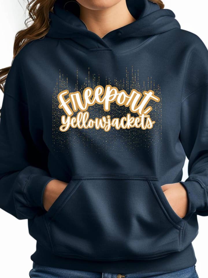 Freeport Yellow Jackets Unisex Heavy Blend Hooded Sweatshirt for wholesale by 240 Spirit Press
