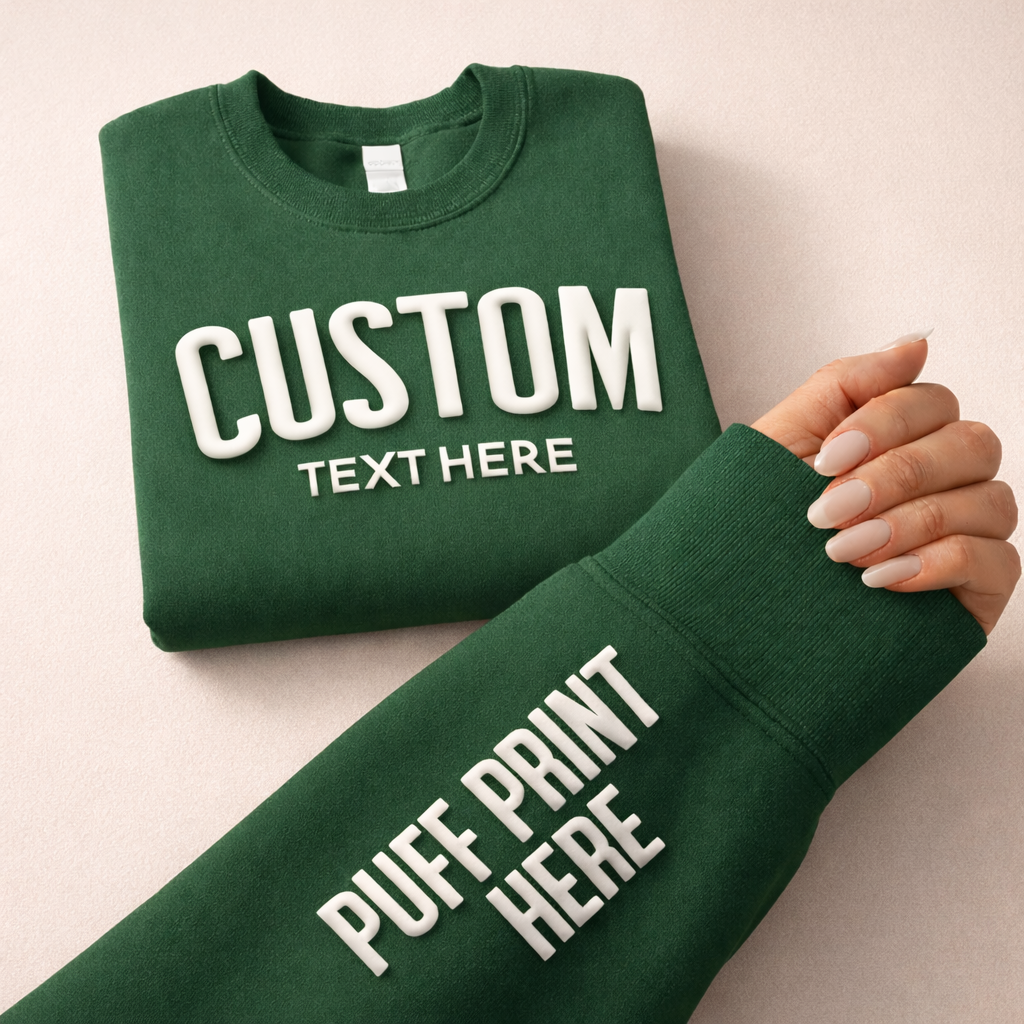 Nobullwoman Apparel - Wholesale Graphic Sweatshirt - Unisex - CUSTOM Wrist Sleeve & Front Puff Print Unisex Sweatshirt4