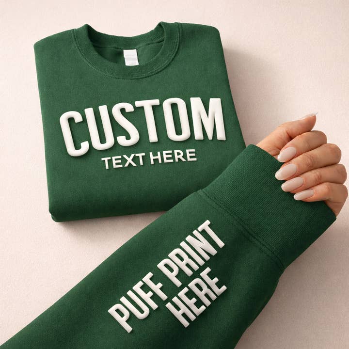 Nobullwoman Apparel - Wholesale Graphic Sweatshirt - Unisex - CUSTOM Wrist Sleeve & Front Puff Print Unisex Sweatshirt4