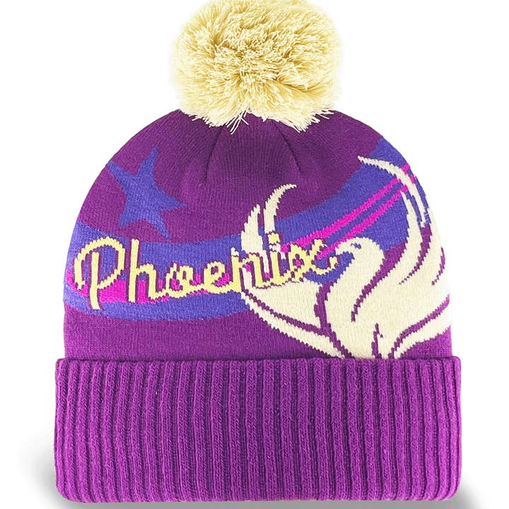 Phoenix Knit Beanie with Pom Pom Winter Hat City Souvenir Gift for wholesale by Northern Icons Creations INC
