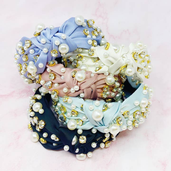 Ellison+Young - Wholesale Fashion Headband - Women's - My Winslet Jeweled Satin Headband