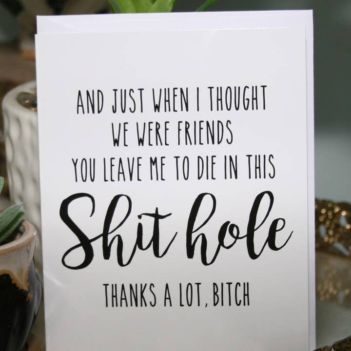 Crooked Halo - Wholesale Friendship Card - Shithole Greeting Card