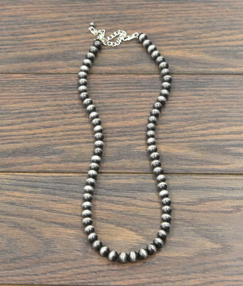 ISAC Trading Inc - Wholesale Beaded/Pearl Necklace - 731451, Handmade 24" 10mm Navajo Bead Necklace0