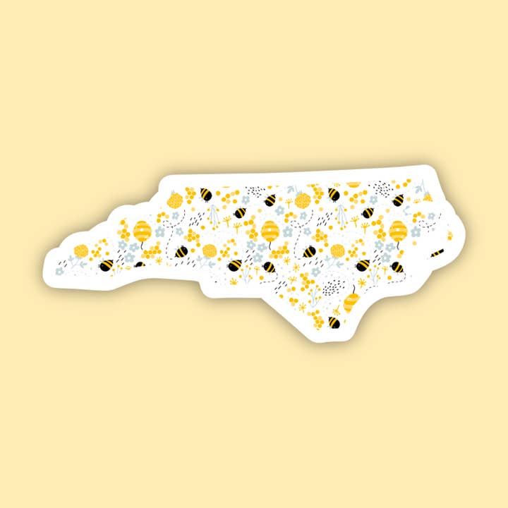 North Carolina Bees State Sticker for wholesale by The State Stickers