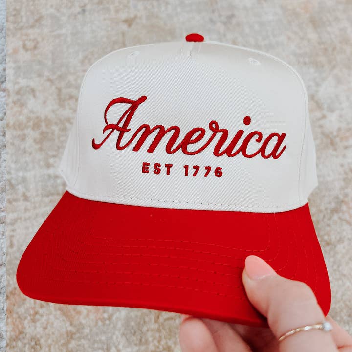 Maddon and Co - Wholesale Trucker Hat - Women's - America Trucker Hat - Red *Memorial Day/4th of July*