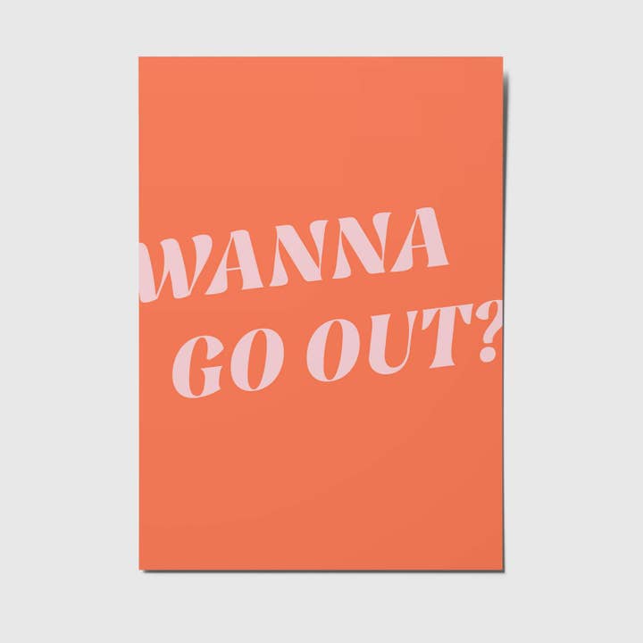 Wanna go out - A6 Postcard for wholesale by studio mirabella