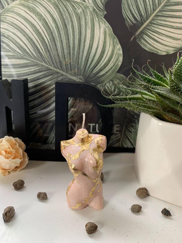 Artemis Gold Leaf Candle (8cm) 2 colours for wholesale by AfterBurnCandles