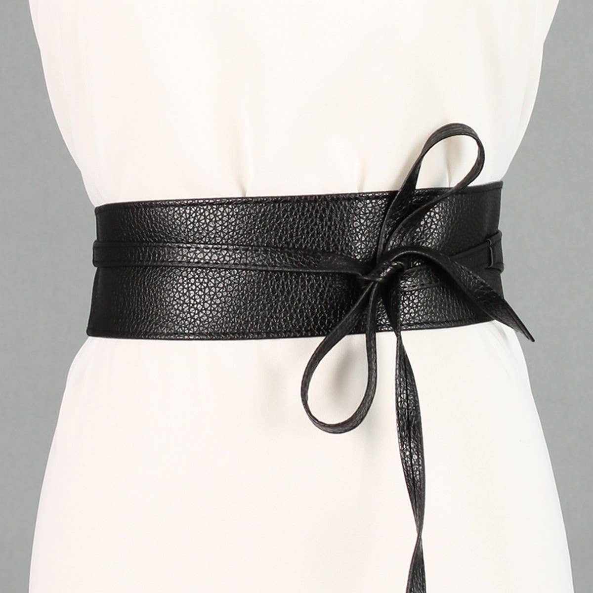 Lily Clothing - Wholesale Belt - Women's - WIDE RIBBON BOW TWO CIRCLE BELT WAIST SEAL_CWABE03381