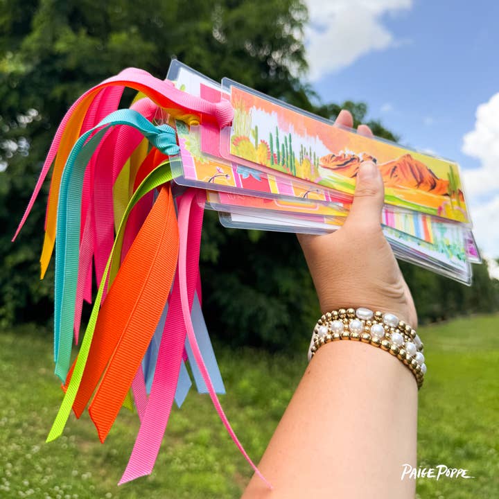 Paige Poppe Art - Wholesale Bookmark - "Desert Rainbow" Ribboned Bookmark6