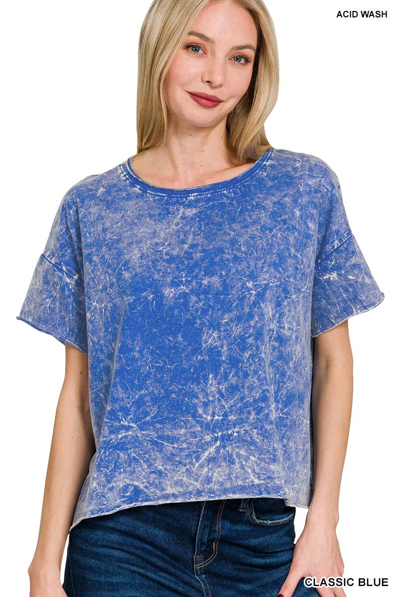 42POPS - Wholesale Knit Top - Women's - `.Washed Crew Neck Crop TShirt4