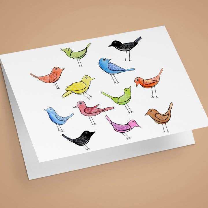 Färgglada fågelkort för wholesale av Hana Firestone Illustration