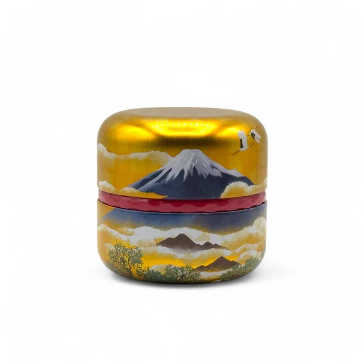 Inoue Tea - Wholesale Canister - Mt Fuji Gold Metal Tea Canister - Japanese Chazutsu