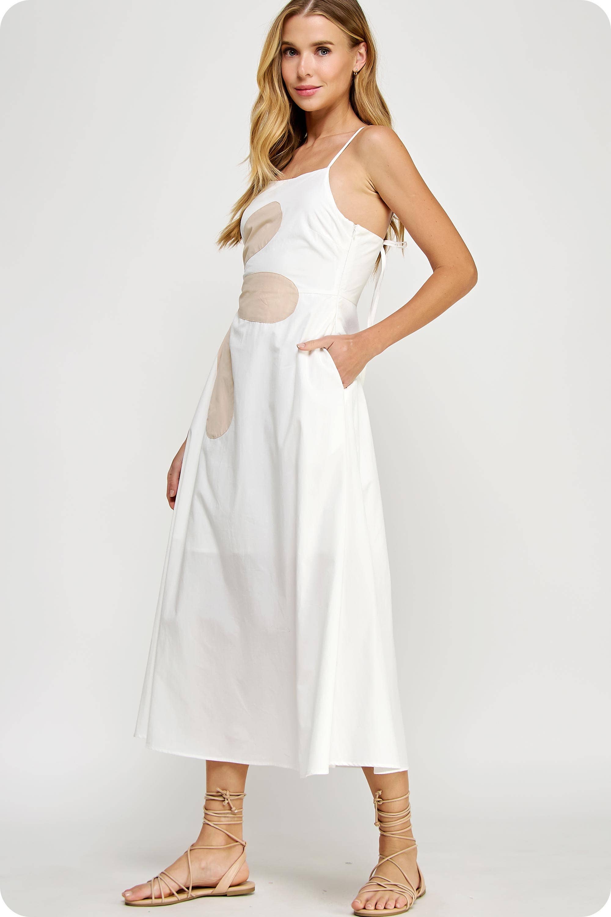 Strut & Bolt - Wholesale Dress - Women's - Sleeveless Side Cut-Out Flower Detail Midi Dress19