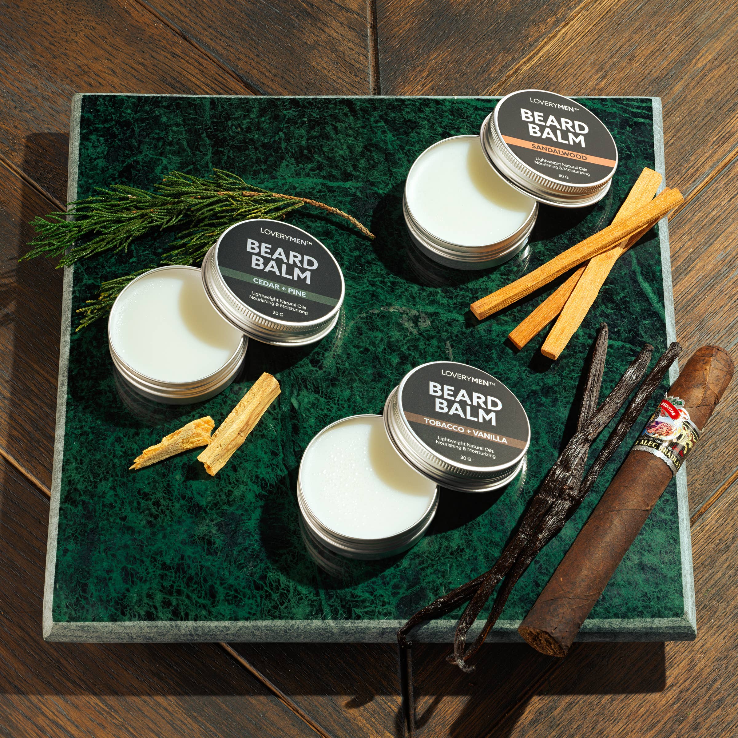 Lovery - Vente Soins pour barbe - Coffret cadeau de baume à barbe LOVERYMEN 4 pièces - Cadeau de toilettage premium2