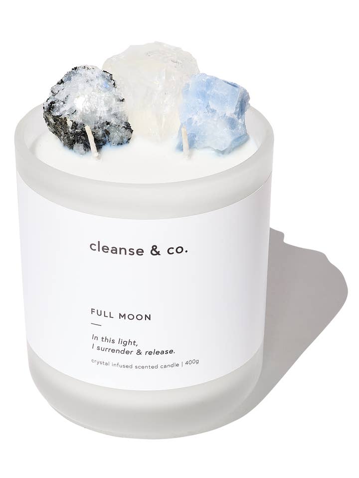 Vela de cristal Full Moon Intention para venta al por mayor de Cleanse & Co.