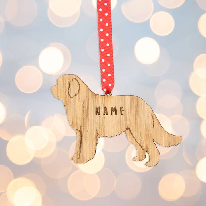 Decorazione Personalizzata in Legno di Quercia per Cani - Terranova - 2 Design per la vendita all'ingrosso da parte di Manta Makes