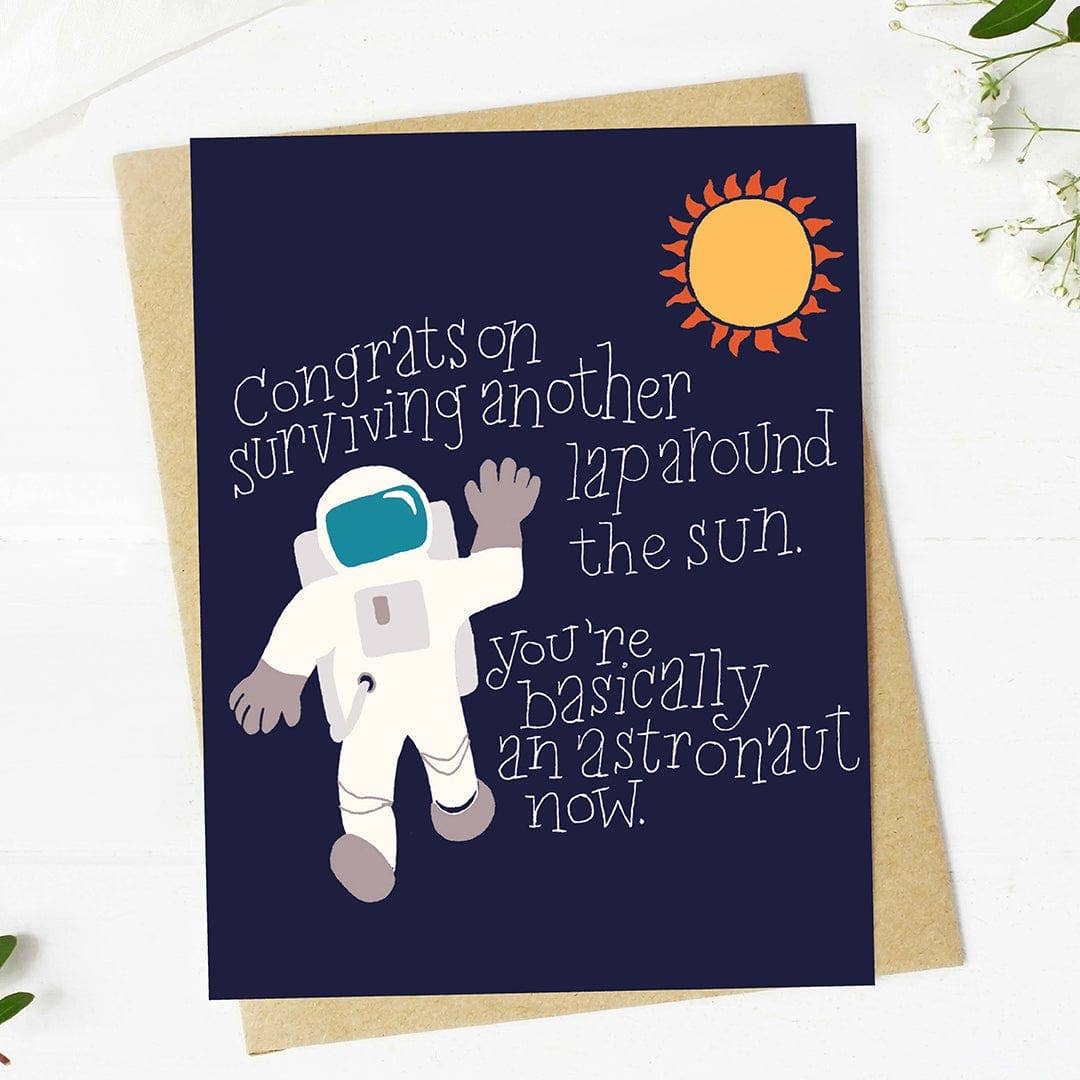 Big Moods - Wholesale Birthday Card - "Another lap around the sun" Funny Astronaut Birthday Card3