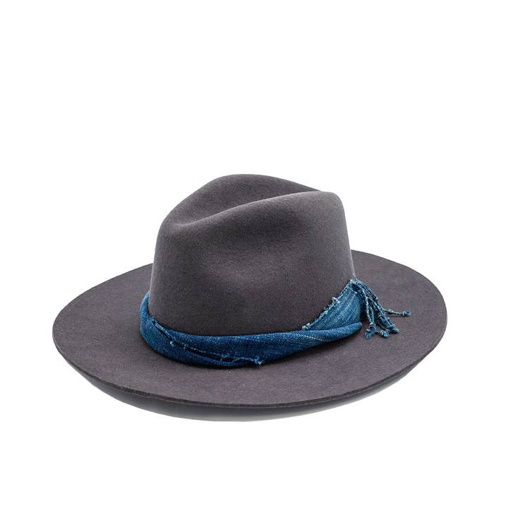 8 Rivers Charcoal Gray Wool Fedora - Unisex for wholesale by Hampui Hats