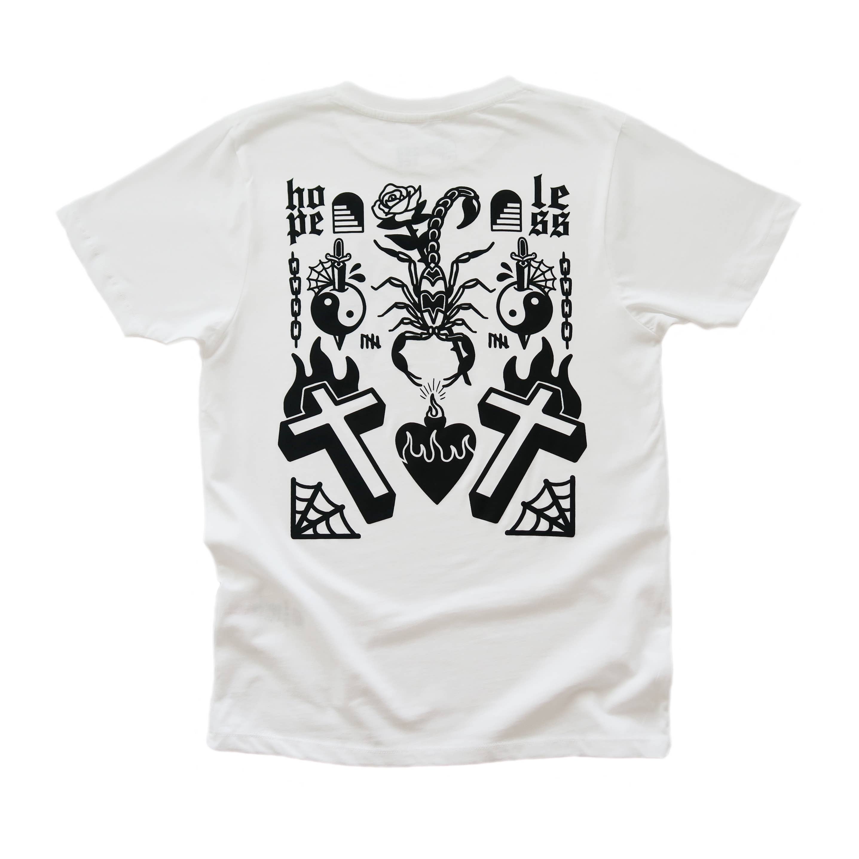 Cousins Collective - Wholesale Screen printed t-shirt – unisex - Tattoo Flash Printed Unisex T-shirt - Black/Pink/White/Grey4