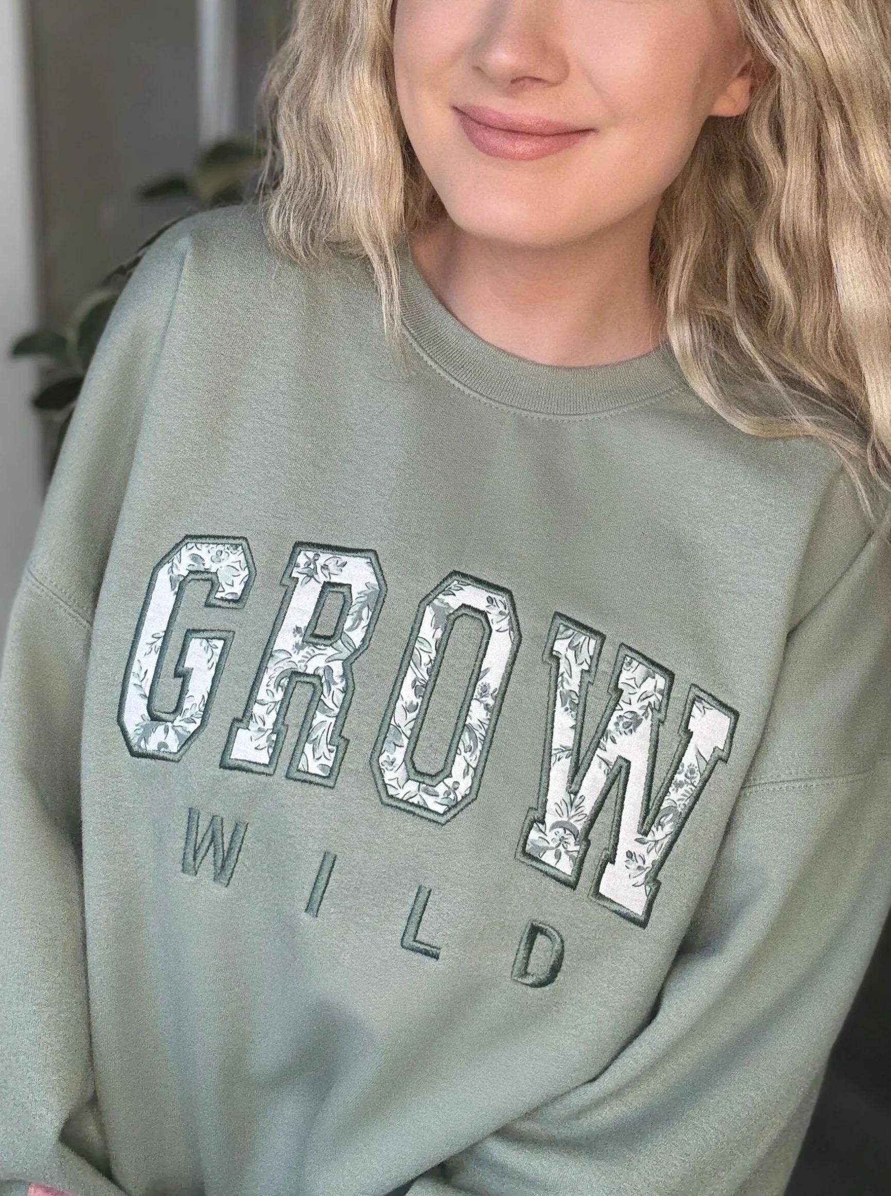 Botanically Insane - Wholesale Sweatshirt - Unisex - Grow Wild Embroidered Crewneck Sweatshirt1