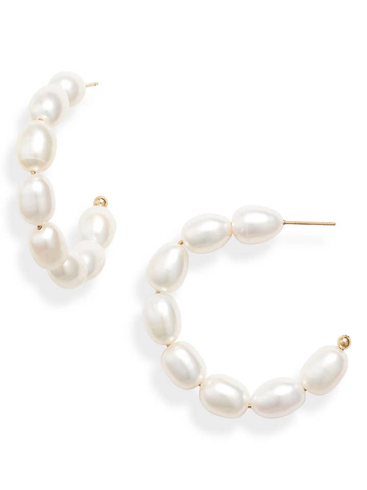 Freshwater Pearl Hoops for wholesale by Knotty Accessories