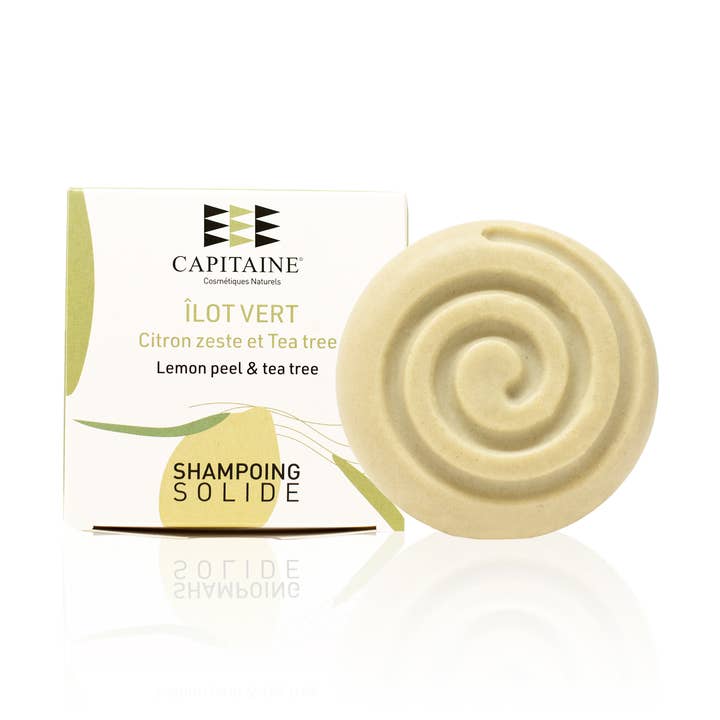 “Îlot Vert” solid shampoo - Anti-dandruff - 85g for wholesale by Capitaine Cosmétiques