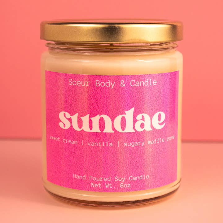 Soeur Body and Candle - Wholesale Jar/Filled Candle - Sundae Soy Candle0
