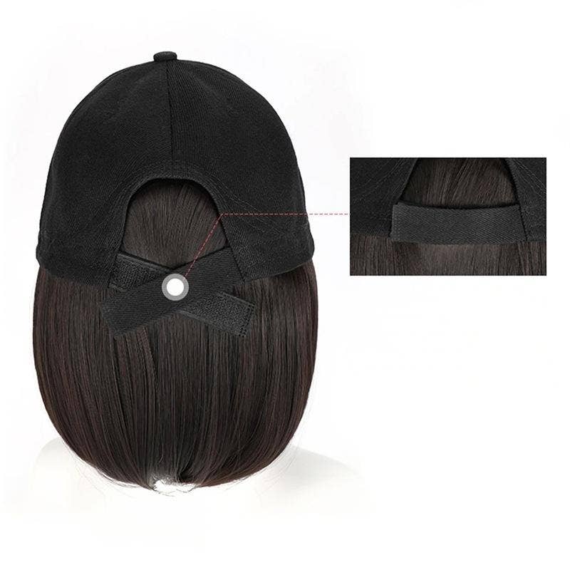 AK Brand - Vente Extensions de cheveux - Casquette de baseball avec extensions de cheveux courts et raides5