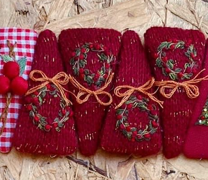 Quince Fables - Wholesale Barrette - Women's - Xmas Theme Embroidered Hair Barrette, Christmas Collection✅2