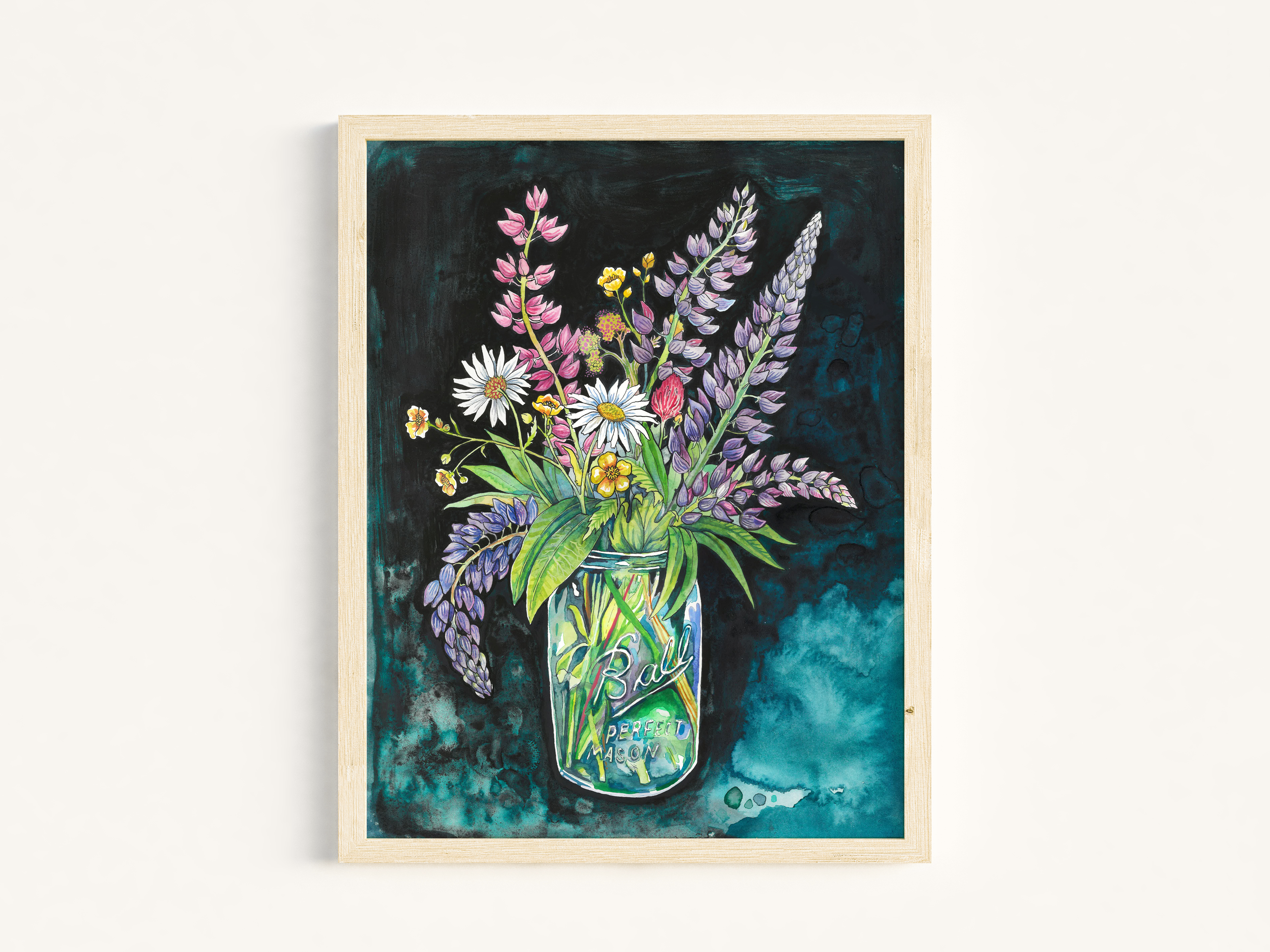 Claire Loon Baldwin Illustration - Vente Affiche d'art - Impression artistique sur un bouquet de lupins0