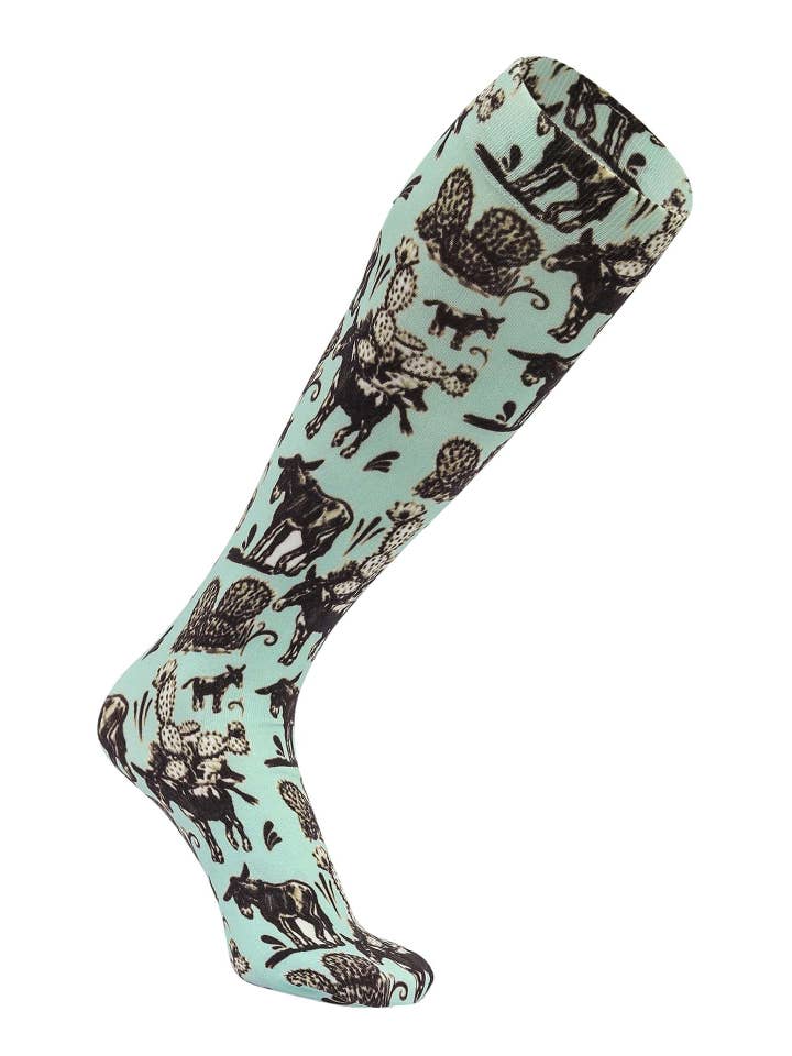 Light Green AWST Int'l Cactus Donkeys Socks for wholesale on Faire