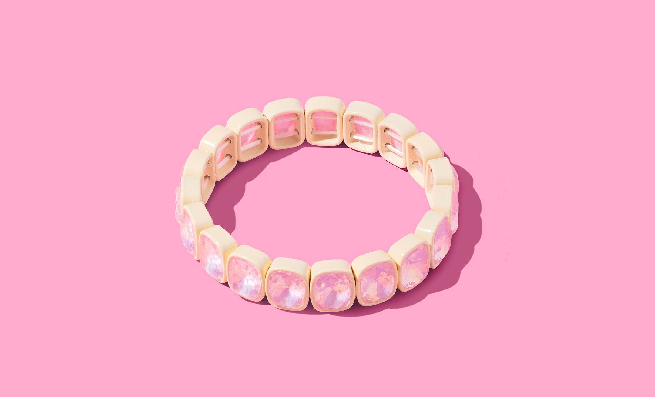 Taylor Elliott Designs - Wholesale Bangle Bracelet - Enamel Stretch Bracelet - Large Rectangle Stones - Layla0