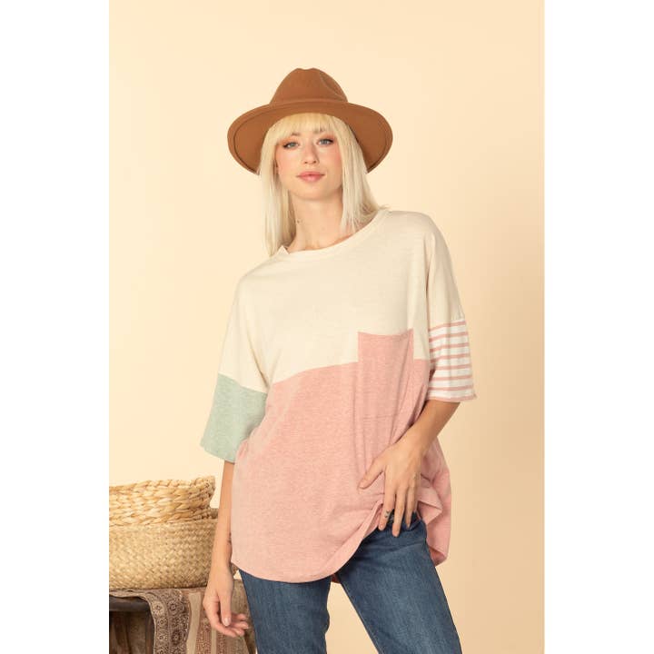 Colorblock Boyfriend T Shirt for wholesale by salt & bit