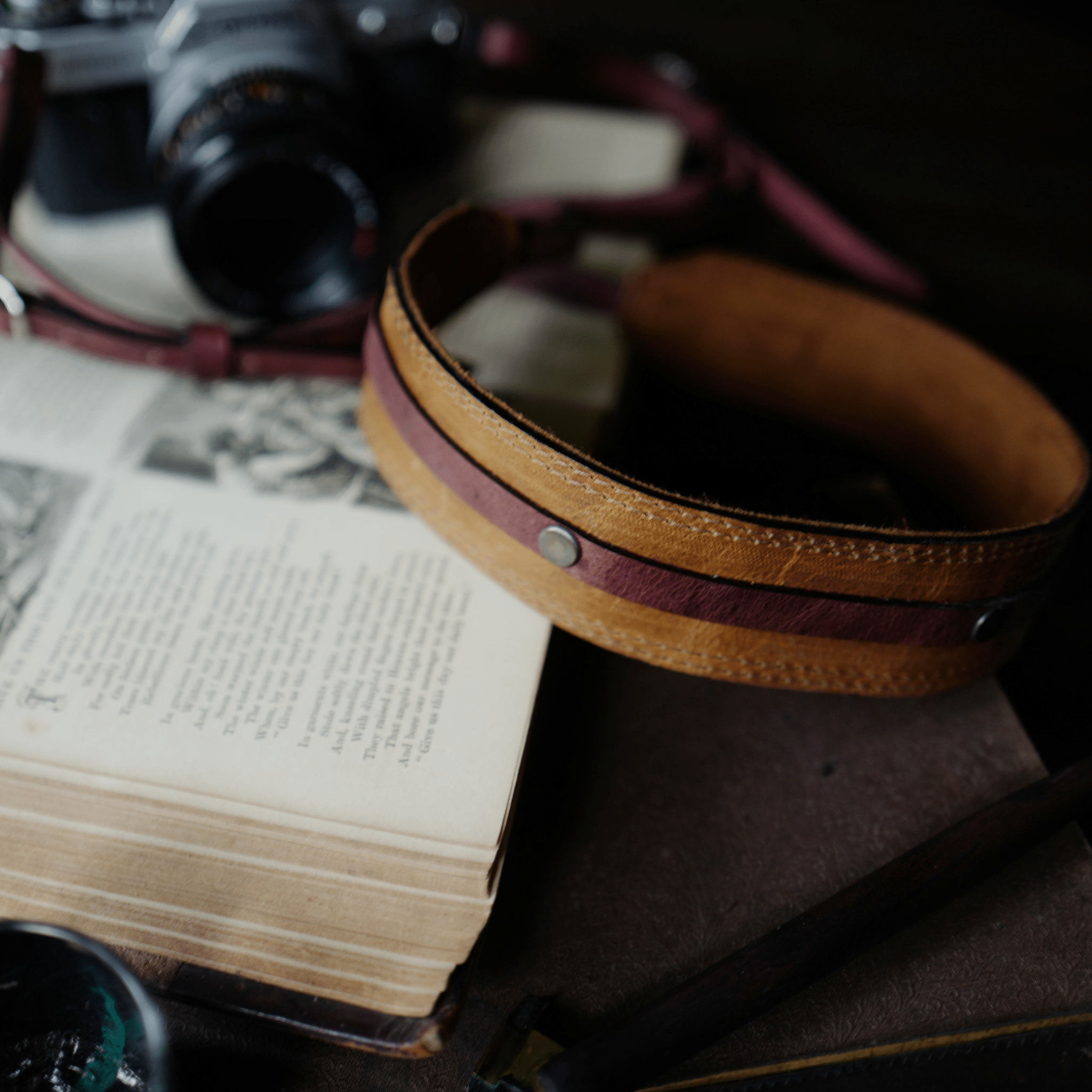 Atitlan Leather – Engroshandel Kamerarem – Dobbelt farve læder kamerastrop9