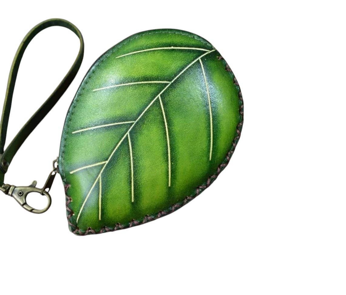 Sunflower Handmade leather inc - Wholesale Coin Purse - Women's - Ladybug With Leaf Wristlet- E526 leather coin purse wallet5