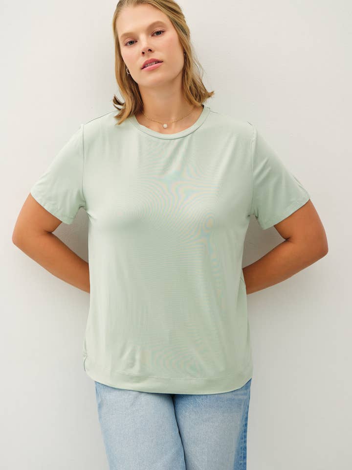 PLUS SIZE BAMBOO/MODAL BASIC SHORT SLEEVE T-SHIRT for wholesale by Be Cool
