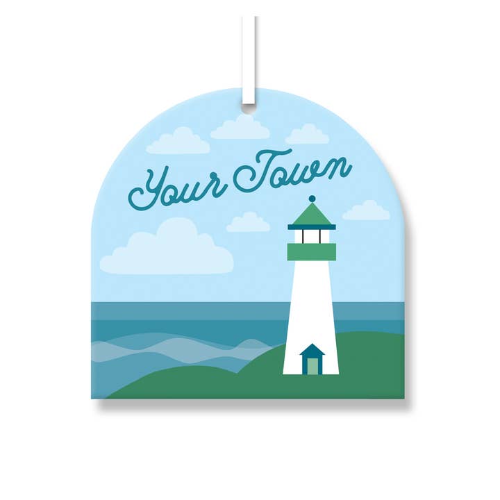 Rock Scissor Paper - Wholesale Ornament - Personalized City Ornament - Lighthouse, name drop design