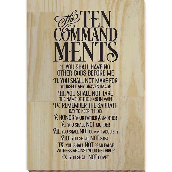 Works of Heart - Wholesale Sign - Ten Commandments 12 x 20 1/4 Wall Art2