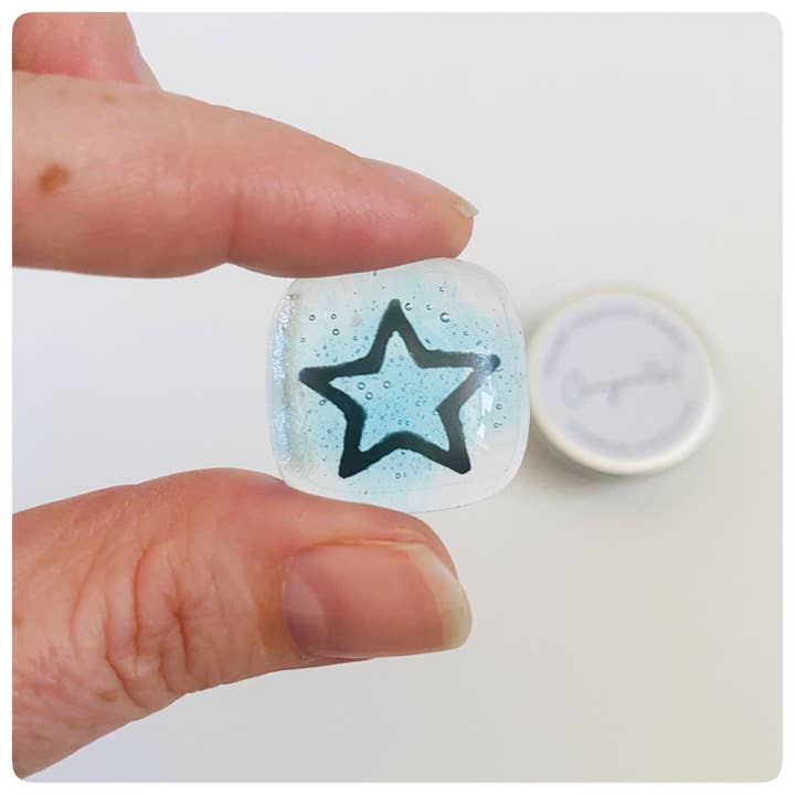 Salvia Glass - Wholesale Keepsake Coin/Token - Glass Congratulations pocket hug mini tin 1