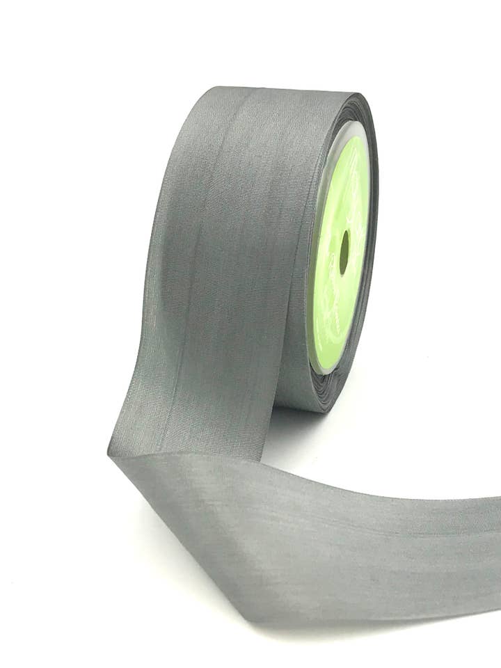 1.25" Gargoyle Hand-Dyed Woven 100% Silk Ribbon for wholesale by May Arts Ribbon