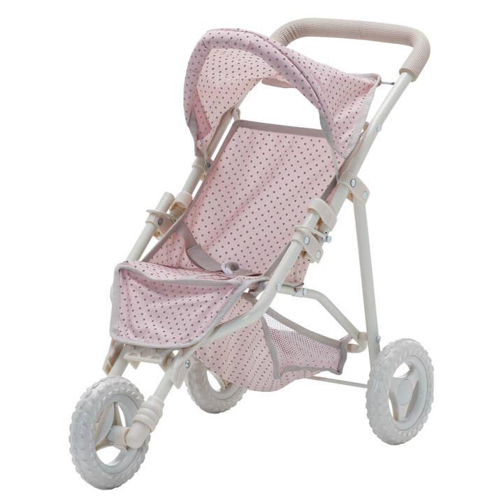 Polka Dots Princess Baby Doll Jogging Stroller - Pink & Grey for wholesale by Teamson