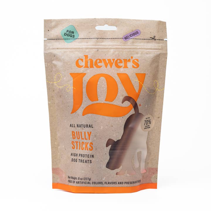Chewer’s Joy - Vente Friandises – chien - Bâtonnets à mâcher pour chiens – 5-6" (8oz)0
