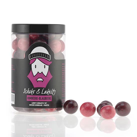 Chocolate & Lakrits raspberry-blueberry for wholesale by LASSE LAKRITS - natürlich lecker